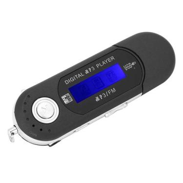 Imagem de Leitor de MP3 Sorandy Mini USB 2.0 portátil com rádio FM preto