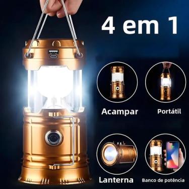 Imagem de Lanterna LED Solar Recarregável Telescópica Portátil Para Emergências 