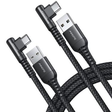 Imagem de Cabo USB C AINOPE, ângulo reto 3.1 A, carregador tipo C, 10 pés, pacot