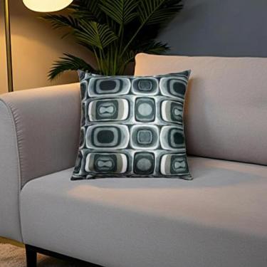 Imagem de Capa de Almofada 45x45 Tecido Veludo Estampa Geométrica Nallu Decor, V