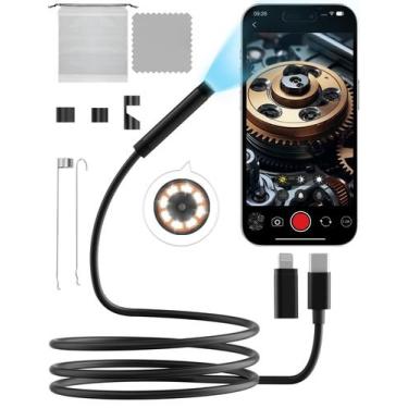 Imagem de Câmera endoscópica ZOIOT 1920P HD 1m com 8 luzes LED IP67