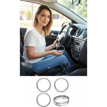 Imagem de Kit 4 Aro Difusor Ar Painel Cromado Gol G4/G5 - Congratulations Store