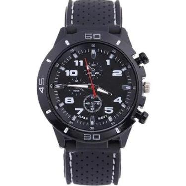 Imagem de Relógio Masculino Esporte Fino Com Pulseira De Borracha Esportivo Analógico De Pulso Sp...
