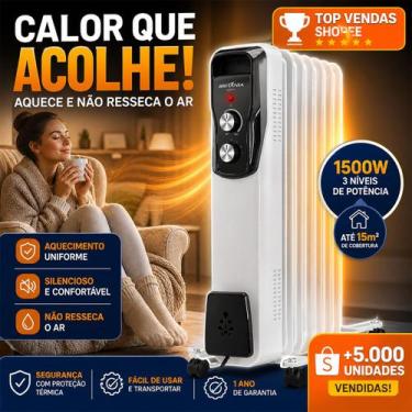 Imagem de Aquecedor A Óleo Britânia 1500W 3 Níveis BAQ1720B Silencioso Portátil 