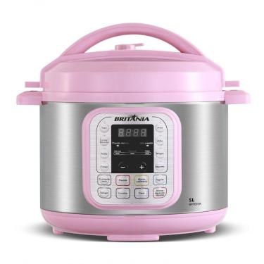 Imagem de Panela de Pressão Elétrica Digital Britânia BPPE05 5L 900W 11 Funções Timer Rosa 110V