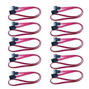 Imagem de Cabos SATA Dados 47cm SSD HD Vermelho Kit 10 unidades - Awm