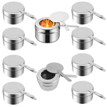 Imagem de Kit 10 Fogareiro Acendedor Para Rechaud 9 Cm Aço Inox - Losan