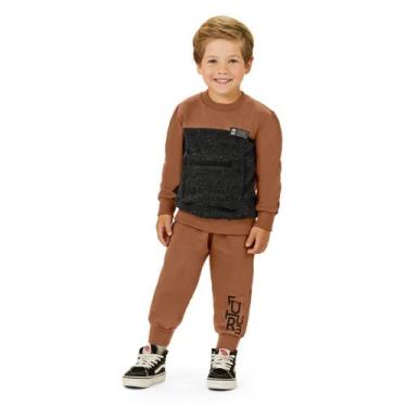 Imagem de Conjunto Infantil Menino Inverno Casaco E Calça Moletom Peluciado - An