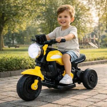 Imagem de Mini Moto Elétrica Infantil Recarregável C/ Som Luz cor:Amarelovoltage