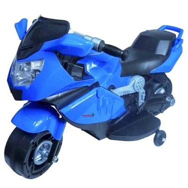 Imagem de Mini Moto Elétrica Infantil 6V com Luz e Som Azul - Importway