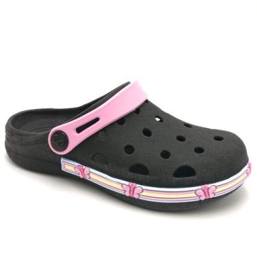 Imagem de Babuche Infantil Feminino World Colors 125.068, Preto rosa, 27/28