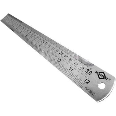 Imagem de Régua de Aço Inox 30cm Brasfort