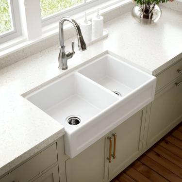 Imagem de Cuba Cozinha Farm Sink Dupla Quadratta 77 Cm Estilo Fazenda Avental