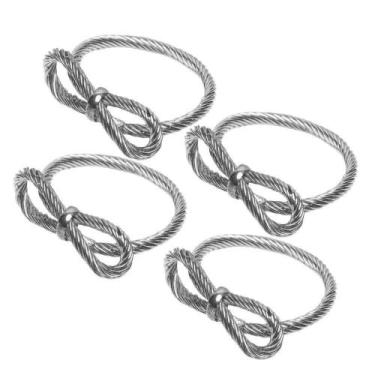 Imagem de Conjunto 4 Anéis para Guardanapos Laços em Metal Prata Wolff