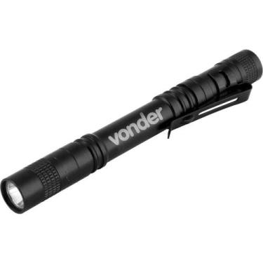 Imagem de Lanterna Caneta LED UV Clip Metálico Inspeção de Cédulas Preta Vonder