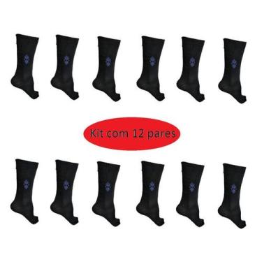 Imagem de Meia social grossa cano alto kit com 12 pares - Atlanta
