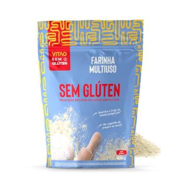 Imagem de Farinha Multiuso Sem Glúten Vitao 400g - Mistura Prática Substituta do Trigo Livre de Gordura Trans para Cuca de Frutas Pães e Massas Fit
