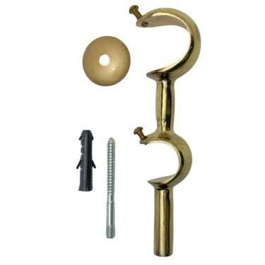 Imagem de Suporte Duplo Alumínio Para Varão De Cortina 28mm E 19mm Unitário Com 
