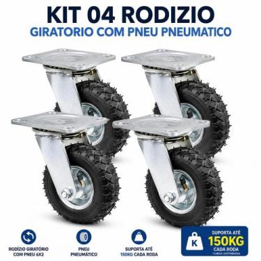 Imagem de 4 rodizio giratorio completo 6x2 rolamento 16mm tr87 - BOARTYRE