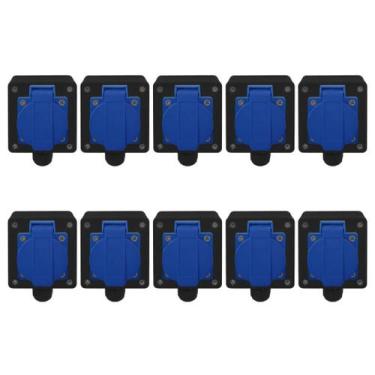 Imagem de Kit Tomada + Caixa Preta Padrão Brasileiro 2P+T 20A Azul - SIBRATEC, 1