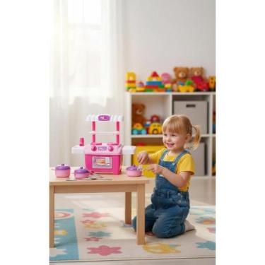 Imagem de Mini Fogão Infantil Rosa C/ Panelinhas E Talheres - Congratulations St