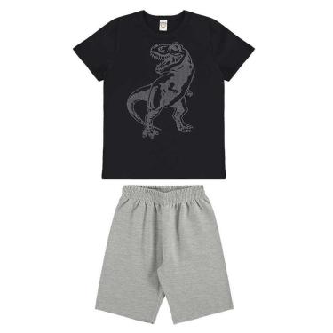 Imagem de Conjunto Infantil T-Rex Camiseta E Bermuda Moletinho BG-Masculino