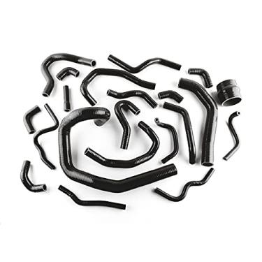 Imagem de LUXERAD Kit de mangueira de radiador de silicone de desempenho de 3 camadas 4,5 mm para TOY OTA SUPRA MA70 MK3 7M-GT/7MGTE Turbo 3.0L Mangueira de radiador (preto)