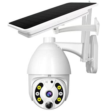 Imagem de Câmera de segurança sem fio 2.4Ghz WiFi PTZ com visão noturna colorida, câmera de vigilância doméstica ao ar livre com áudio bidirecional, acesso remoto, armazenamento em nuvem/TF