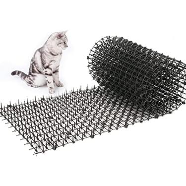 Imagem de Hlily Esteiras Para Gatos De Jardim Anti-Gato Tapetes Repelentes Para Cães Tiras De Espinhos Para Manter Os Gatos Afastados Com Segurança Espiga De Plástico Rede De Espinho 200X28 Cm