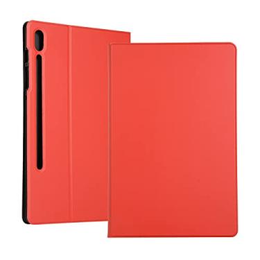 Imagem de Tablet protetor PC Capa Para Lenovo Tab P12 Pro 12.6 polegadas Caixa De Tablet, Premium Choque Prova Folio Case, Angles Multi-Visão, Macio Tpu. Tampa traseira Auto Sleep/Wake (Color : Red)