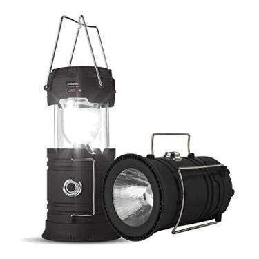 Imagem de TOPIND Lanterna LED para acampamento portátil com painel solar, lanternas portáteis para acampamento, luzes de acampamento 2 em 1