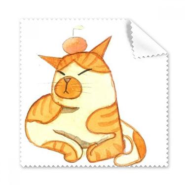 Imagem de Miaoji Pintura Aquarela Gato Laranja Pano Limpeza Limpeza Limpeza de Tela de Telefone 5 peças