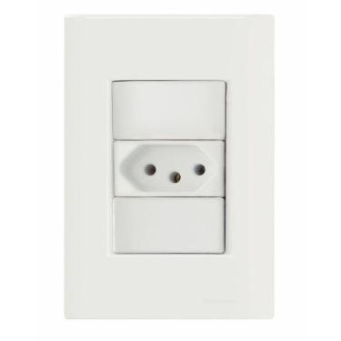 Imagem de Conj 4x2 1 Tomada 2p+t 20 A 250 V Tramontina Giz Branco