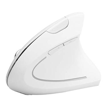 Imagem de Hilitand Mouse vertical ergonômico, mouse óptico de jogo de 2,4 G, luz de fundo RGB, ajustável de 4 níveis 2400DPI, 6 para PC/laptop desktop (branco)