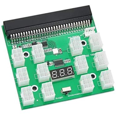 Imagem de BitcoinMerch.com - Ethereum ETH ZEC Mining Fonte de alimentação, 12V GPU / PSU Breakout Adapter Board com 12 Porto de placa gráfica de saída 6 pinos para HP 750W / 1200W / 1500W Server, BTC Miner Machine (12 Port) ...