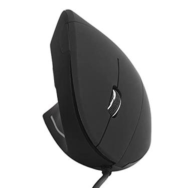 Imagem de ASHATA Mouse ergonômico vertical com fio, mouse ergonômico vertical com fio, 3 ajustável 800/1200/1600DPI, para laptop, PC, computador, etc. (preto)