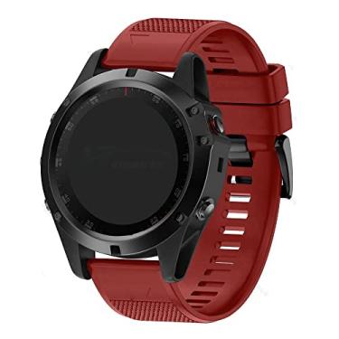 Imagem de Pulseira Silicone LTIMPORTS Vermelha - Compatvel com Fenix 3, 5X, 6X, 7X, Quatix 3 - Design Esportivo - Tamanho Unissex 22 cm x 2,6 cm