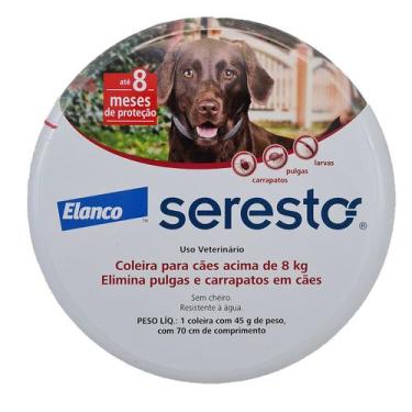 Imagem de Coleira Seresto Antipulgas Cães Acima 8Kg 70cm Elanco - Bayer
