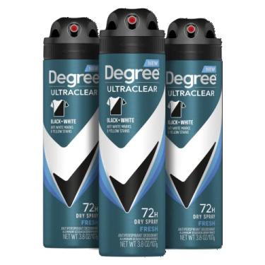 Imagem de Degree Desodorante masculino ultra transparente antitranspirante spray protege contra manchas de desodorante preto + branco, spray de secagem instantânea, 108 g, 3 unidades