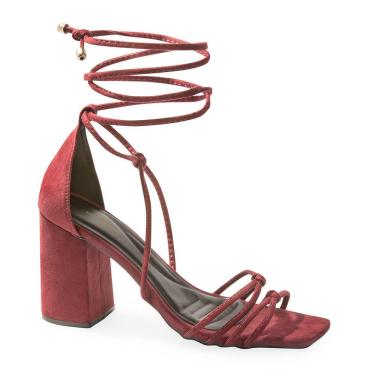 Imagem de Sandália Modarpe Salto Bloco Grosso Amarração Feminina B15