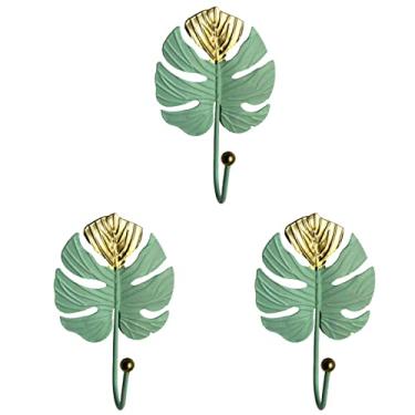 Imagem de 3 Pecas Gancho De Roupas Toalha Cabides De Roupas Infantis Ganchos De Parede De Cabide De Folha De Forma Gancho Para Casaco Ferro Forjado Filho Corredor Forma De Folha