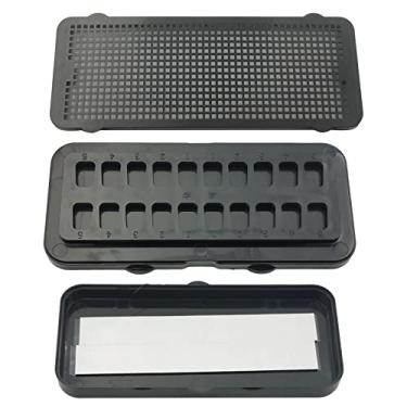 Imagem de Newmind Caixa de dentes com remendo de folha, caixa de armazenamento portátil para copo de dentadura e proteção total para substituição de recipiente de limpeza de pré-tratamento