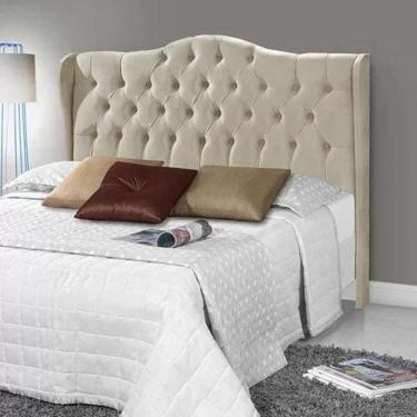 Imagem de Cabeceira Solteiro Estofada Dubai Bege