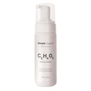 Imagem de Espuma de Limpeza Facial Simple Organic Ácido Glicólico 150ml