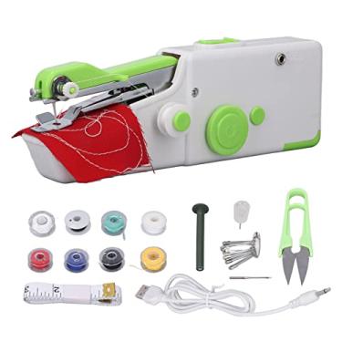 Imagem de Máquina de costura portátil, 1 conjunto de fácil operação, design ergonômico, máquina de costura à mão, leve, portátil, ampla aplicação, melhorando as habilidades de manipulação, mini máquina de costura para iniciantes em casa