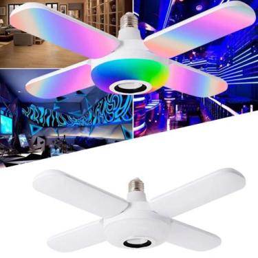 Imagem de Lâmpada Bulbo Musical Formato Ventilador 4 Paletas Luzes Rgb E Bluetoo