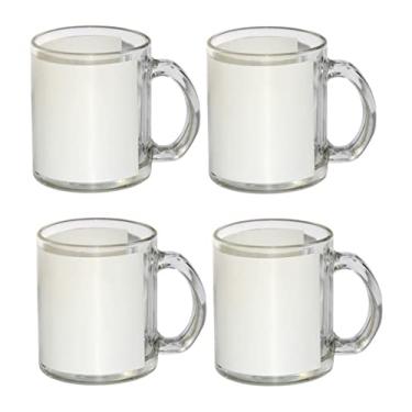 Imagem de Caneca de presente em branco transparente transparente branco remendado riscado 325 ml 4 peças de revestimento térmico transferência de tinta deslavável segura para micro-ondas
