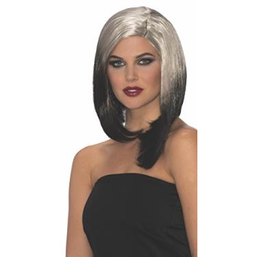 Imagem de Rubie's Peruca feminina Sassy Mia, preto/prata, tamanho único