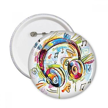 Imagem de Fone de ouvido música colorida padrão louco pinos redondos crachá botão emblema acessório decoração 5 peças