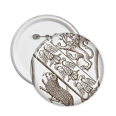 Imagem de Ilustração de ovelha barroca preta branca pinos crachá botão emblema acessório decoração 5 peças